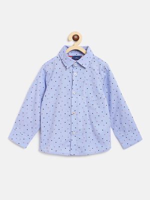 Long Sleeve Yarn Dyed Shirt - Blue